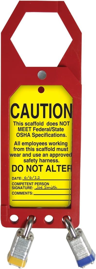 Accuform TSS902 Plastic Secure-Status Tag Holder, Default Legend Danger DO NOT USE Scaffold OR Climber, 10