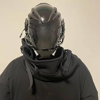 Amazon | ブラックサイバーパンクマスク 暗黒風元宇宙機甲