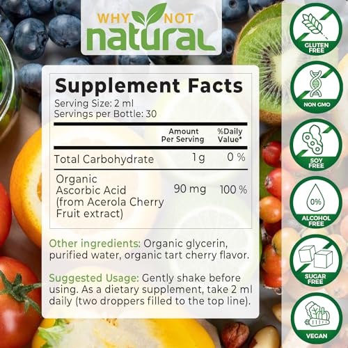 Why Not Natural VITC101 Organic Liquid Vitamin C Drops Supplement thumb #2