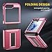 Jeylly Compatible with Galaxy Z Flip 6 Case, for Samsung Z Flip 6 Phone Case with Kickstand & Hinge Protection, Dual Layer Hybrid Shockproof Anti Scratch PC Slim Women Stylish Cover, Red/Pink