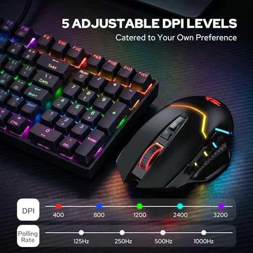Image of Redragon M690 MAX Wireless Gaming Mouse, Tri-Mode RGB Mice w / 7 Macro Buttons, 12800 DPI, 400mAh Rechargeable Mouse for PC /Mac /Laptop