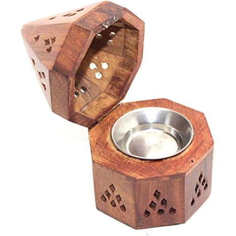 Govinda - 5 Inch Temple Wooden Charcoal/Cone Burner Cover