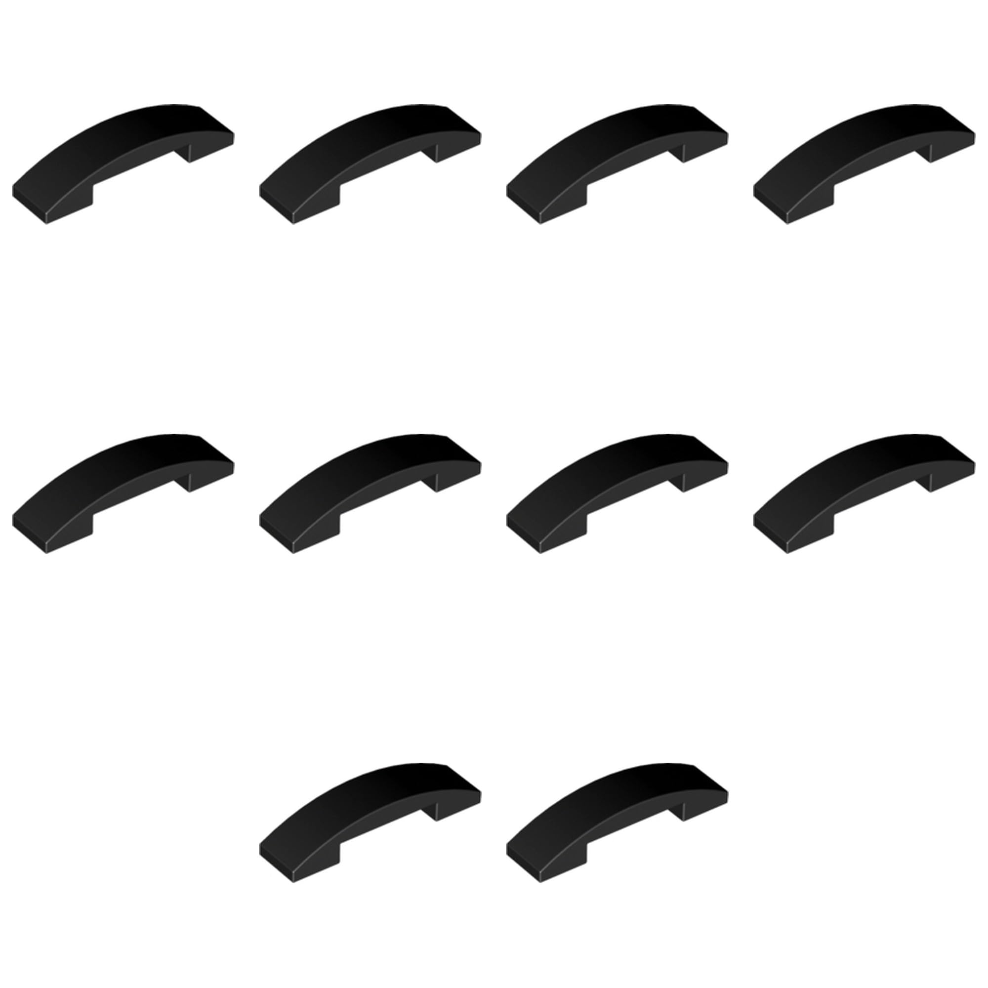 LEGO Slope, Curved 4 x 1 x 2/3 Double Part 93273 (Black, 5, Bricks)