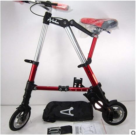 Amazon Co Jp 自転車 簡単にそして簡単に折りたたみ大人の男性と女性型の変数をキャリング多機能マウンテンバイク自転車8インチ折りたたみ自転車 マウンテンバイク Color Red ホーム キッチン