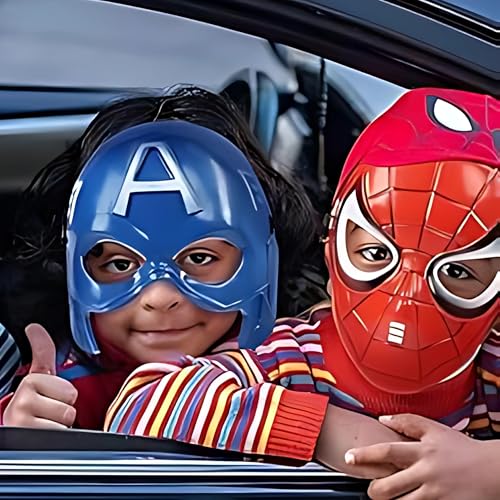 Image of Wanna Party Superhero Mask for Kids-Set of 4 Super hero for Pretend Play Role Pay, Cosplay Costume Mask for Kids