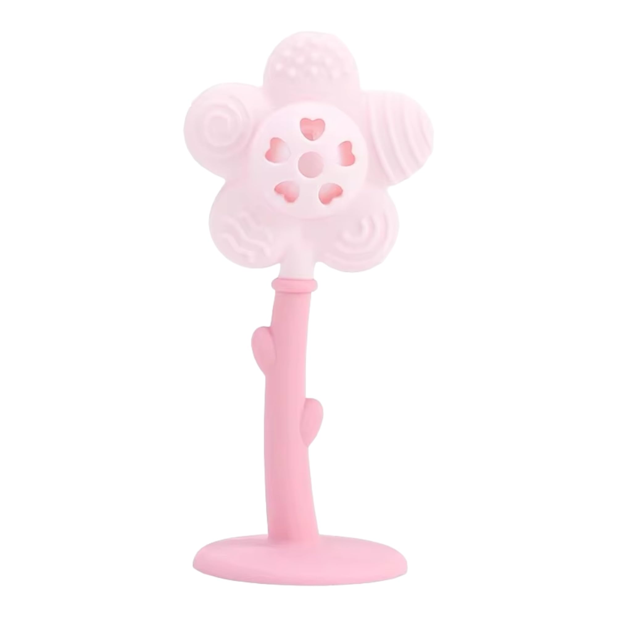 macoam Lily The Flower Baby Rattle Toy | 2-in-1 Silicone Rattle & Teether | Infant Sensory Toy for 0-6 Months | BPA-Free & Safe (Pink)