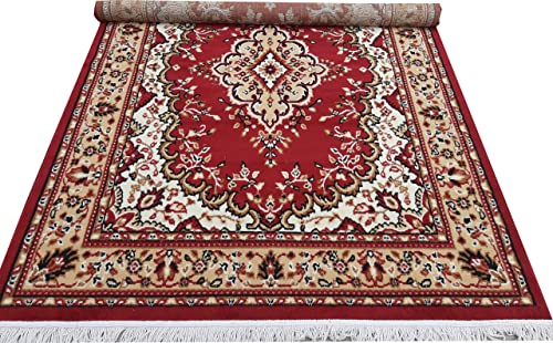 Image of Home Decore Acrylic Carpet for Your Living Room & Drawing Room Aywhere in Your Home (180X240 Red Colour)- 6x8 Feet