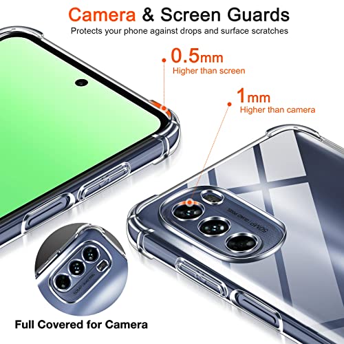Image of Lustree Back Cover Transparent Case Compatible with Motorola G62 | Clear + TPU Case with 4 Corner Air Cushion Protection & Camera Protection | Slim& Stylus Cover