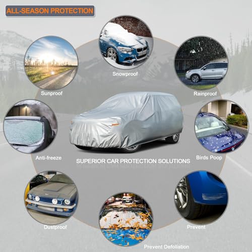 Image of Kayme Station Wagon Car Cover Waterproof All Weather-See Vehicle Size Chart for Accurate Fit-Outdoor Full Exterior Cover Minivan Sun Rain Snow. Pacifica Odyssey Carnival etc. Size H5 (See Size Chart)