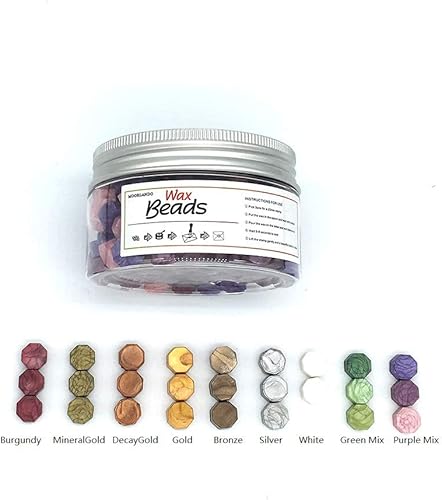 Miniatura 5 de Cuentas de sellado de cera, 200 cuentas de sellado de cera para sellado de cera, perfectas para tarjetas, sobres, invitaciones, paquetes de vino,