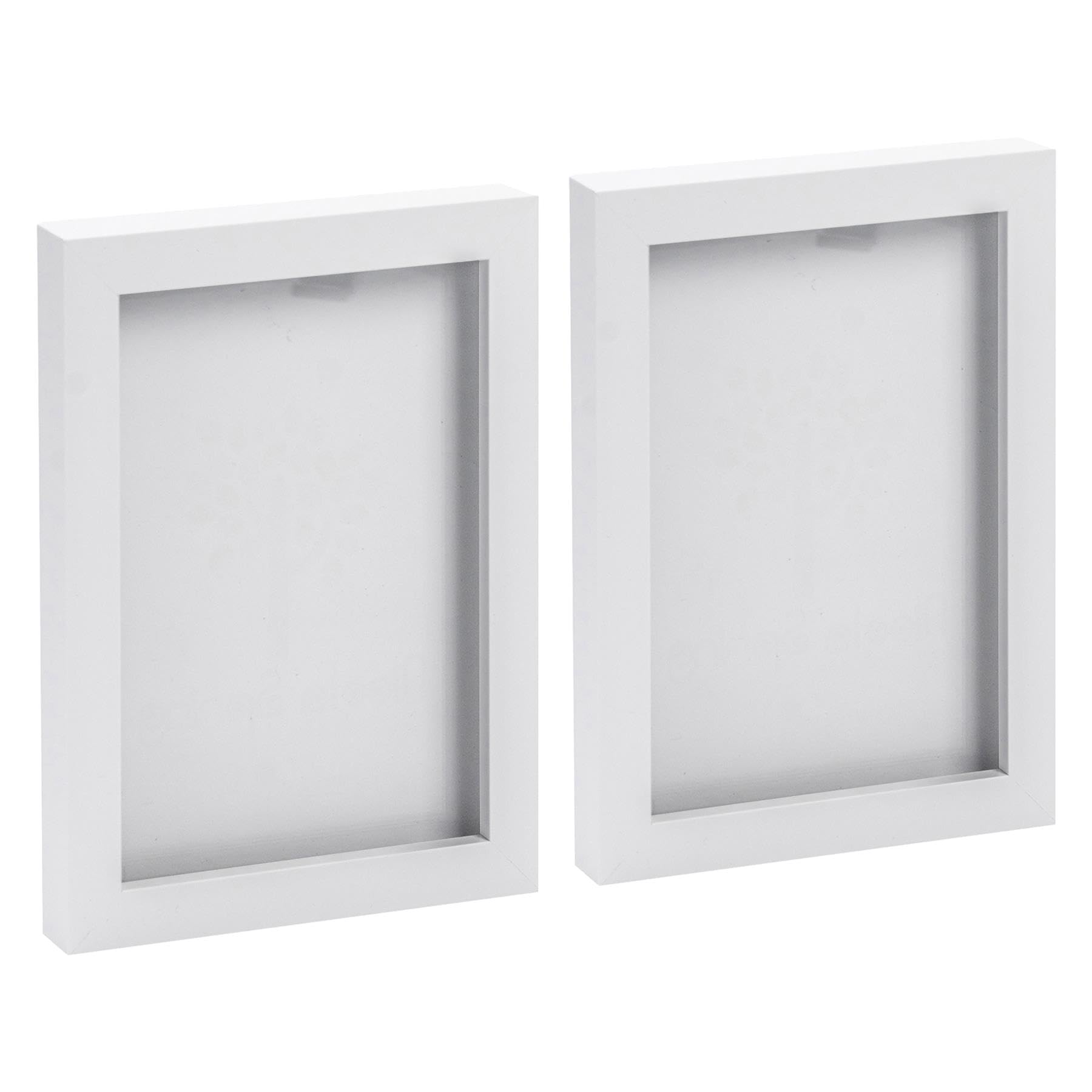 Nicola Spring Photo Frames - Fits Photo Size 5 x 7 (12 x 17cm) - Pack of 2 - White Picture Frame Wall Mounted Small Portrait with Stand Freestanding Certificate Poster Display