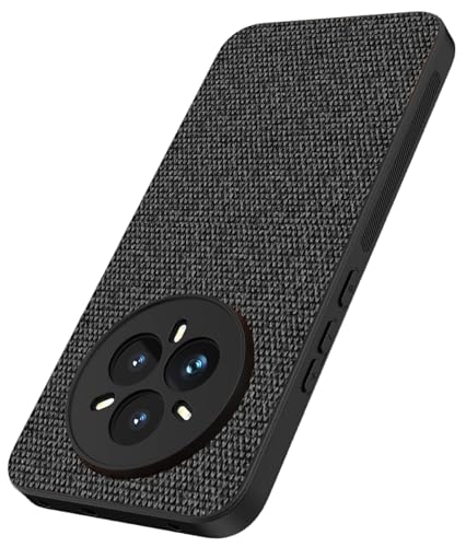 Image of Kapa Soft Full Fabric Protective Back Case Cover for Realme 14 Pro+ (Plus) 5G | Shockproof Slim Hard Anti Slip Back Case (Black)
