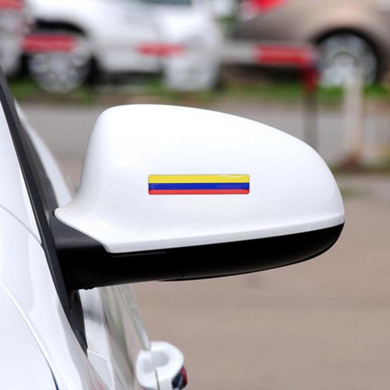 Colombia Flag 3D Epoxy Car Stickers, Reflective, 4-Pack for Cars, Motorcycles, Helmets, Laptops, & More – Premium Quality Vehicle Accessory, Durable Colombian Pride Accessories