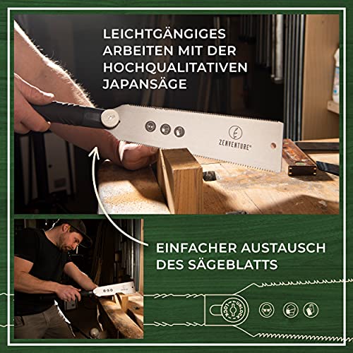 ZENVENTURE® Japansägen 2er Set Ersatzsägeblätter - 240mm Ryoba Feinsägeblätter (2er Set Ersatzsägeblätter)