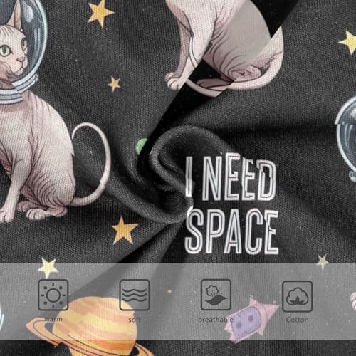 Toddler Panties, Cats Astronaut Helmets Black Cotton Girls Underwear, 2T–8 Years3