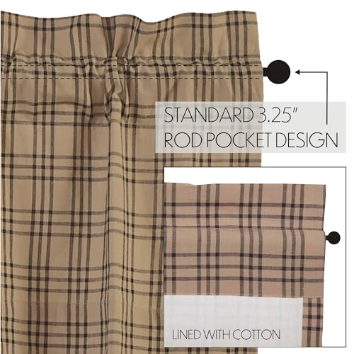 VHC-Brands-Farmhouse-Kitchen-Window-Curtains-Sawyer-Mill-Plaid-Tan-Tier-Pair-24-Inches-Length-Charcoal-Black VHC Brands Farmhouse Kitchen Window Curtains Sawyer Mill Plaid Tan Tier Pair 24 Inches Length Charcoal Black
