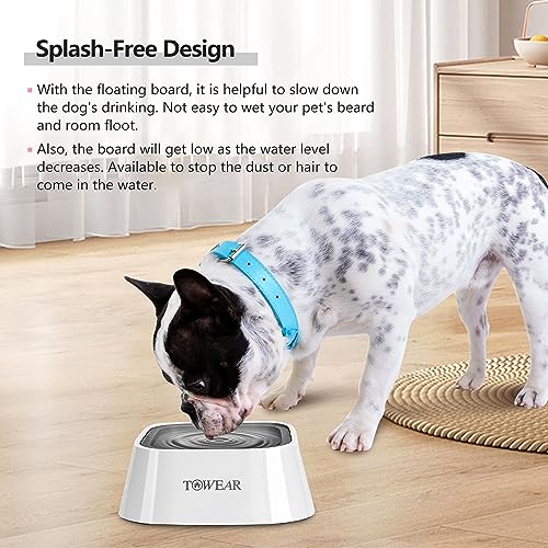 No Splash Dog Water Bowl with Floating Disk, 1.5L Slow Drinking Feeder - Image 4