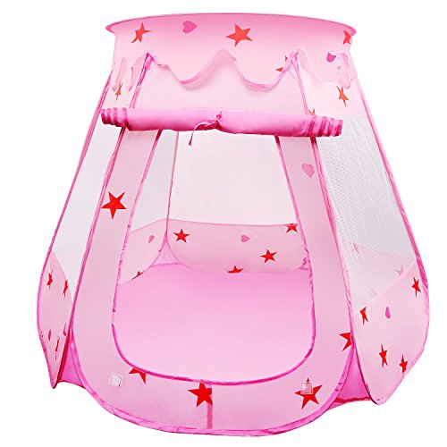 BelleStyle Tente pour Enfants, Pop Up Princess Ball Pit Pool Tente Maison pour Enfants Utilisation intérieure et extérieure (Rose)