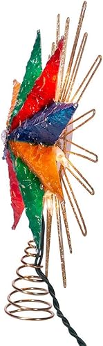 Miniatura 8 de Kurt S. Adler Decoración de árbol de estrella multicolor con diseño de capiz de 8 puntos UL de 9.5 pulgadas