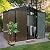 LEMBERI 6x8 FT Outdoor Storage Shed,Tool Garden Metal Sheds with Lockable Door,Outside Galvanized Steel Storage House for Backyard Garden, Patio, Lawn Brown