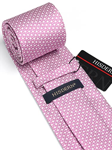 Image of HISDERN Polka Dot Ties for Men Classic Silk Ties and Pocket Square Formal Business Necktie Handkerchief Wedding Party