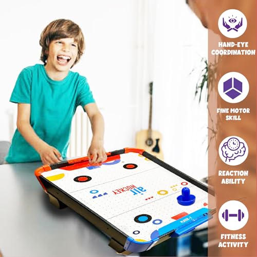 ToyMagic Air Hockey Big Battle Ground Toy|25.5 Inches Electric Powered Portable BoardGame|Indoor Toy|Electric Motor Fan with 2 Pushers and 2 Air Hockey Pucks|Birthday Gift for Kids&Adult|Made In India - Image 4 thumbnail