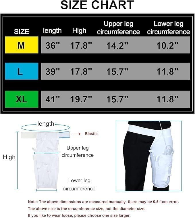 Porta catetere per Borsa da Gamba, Copertura per Borsa da Gamba per Urine con Cintura in Vita, Manicotto per Borsa da Gamba Foley per Borsa per Urine da incontinenza,M