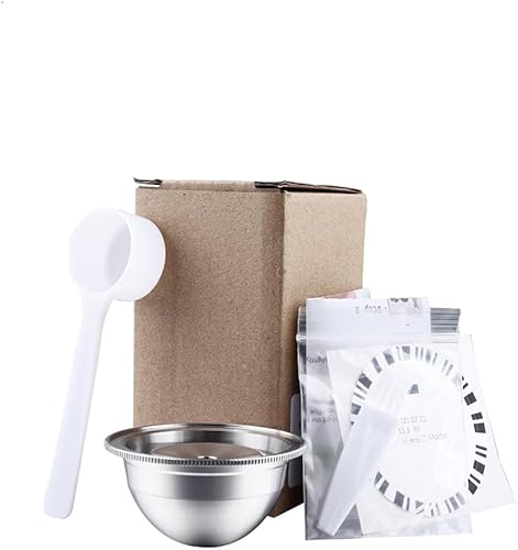 JOYSOG Kit de cápsulas de café recargables de acero inoxidable para NESPRESSO Vertuoplus plusVeertuoline GCA1para Delonghi ENV 135 máquinas café