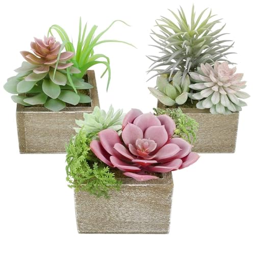 Succulent Plants Artificial for Home Bathroom Decor Fake Plants 3 Pack