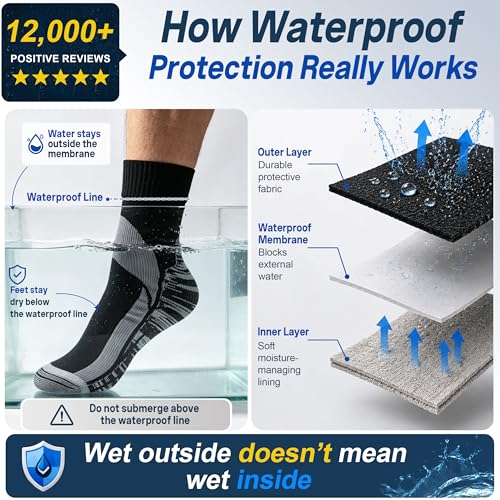 Image of RANDY SUN Waterproof Breathable Socks, [SGS Certified] Unisex Novelty Skiing Trekking Hiking Wading Trail Socks