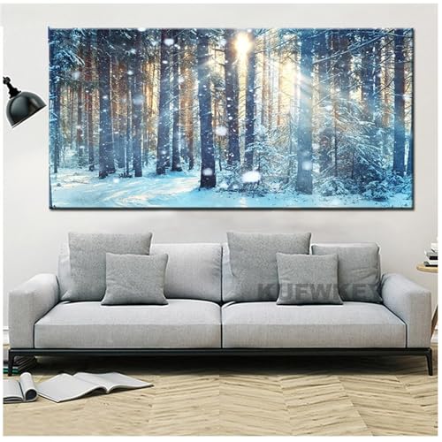 Peinture diamant adulte forêt de neige 5D broderie strass 50x150cm