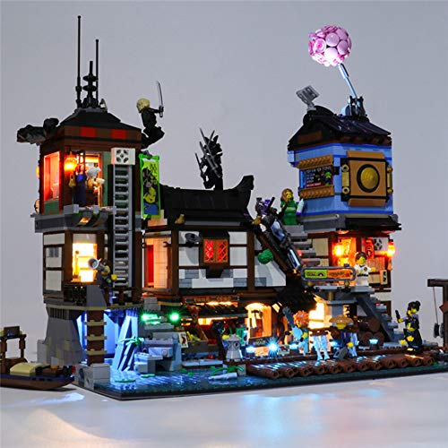 Sugeren LED Beleuchtungsset für Lego NINJAGO City Docks 70657, Led Licht Set mit 2 USB Anschlüssen, Kompatibel mit Lego…