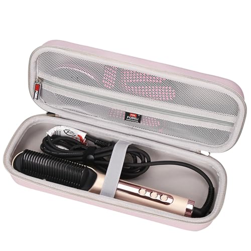 FBLFOBELI Hard Carrying Case for TYMO Ring Plus Ionic Hair Straightener Brush, Portable Travel Storage Bag