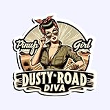 Dusty Road Diva Pinup Girl Desert Retro Art Sticker Vinyl Decal Laptop Car Accessories 4.5 inch