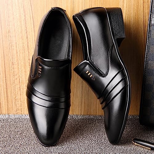Mens Black Dress Shoes Comfortable Slip On Men's Oxfords Wide Width Casual Formal Business Wedding Church Shoes Men's Fashion Formal Shoes4
