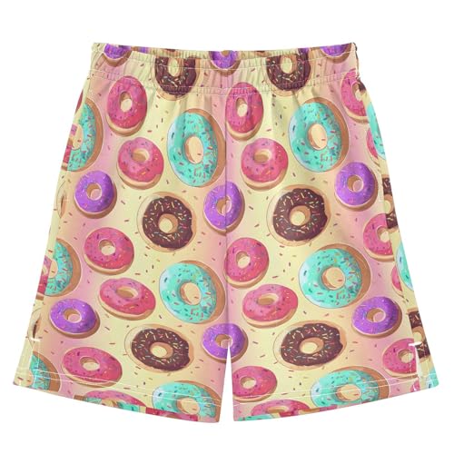 panksolu boy Shorts Colorful Doughnut Youth Athletic Shorts for Boys and Girls 10-11 Y Multicolor