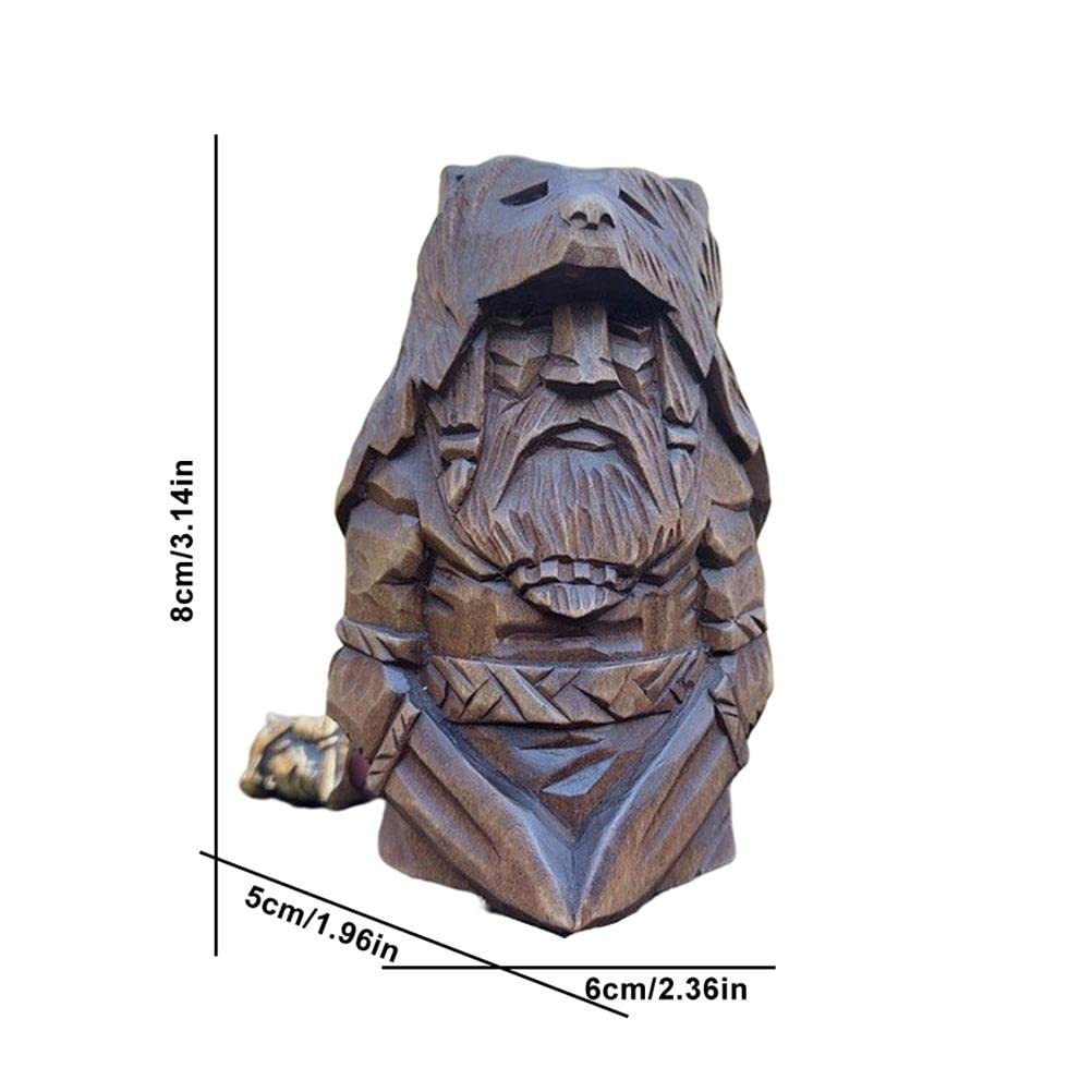 Wikinger Krieger Zwergenfigur - Bartzwerg Aus Harz Für Garten & Innenbereich, 18 Cm, Nordische Mythologie Deko