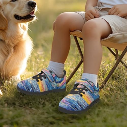 Girls Shoes Non Slip Lightweight Breathable Comfortable Sport Walking Athletic Running Tennis Sneakers (Little Kid) Oil Painting Pattern3