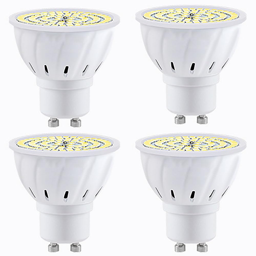 DLEDMOP LED Bulbs GU10 Cold White 6000K 220V LED Halogen Spotlights Non Dimmable Ra85,Cold White,8W(80LED)-4PCS