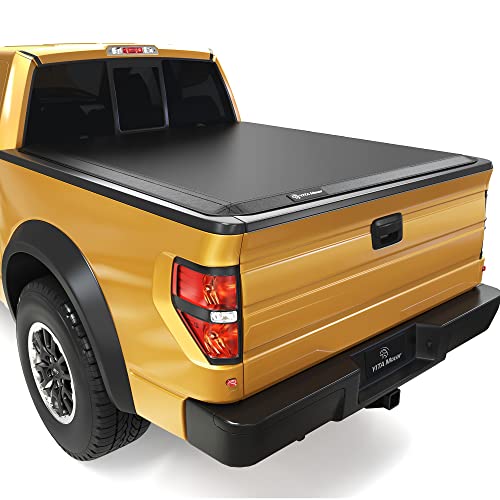 YITAMOTOR Soft Quad Fold Truck Bed Tonneau Cover Compatible with 2009-2014 Ford F150 F-150 (Excl. Raptor Series), Styleside 5.5 ft Bed