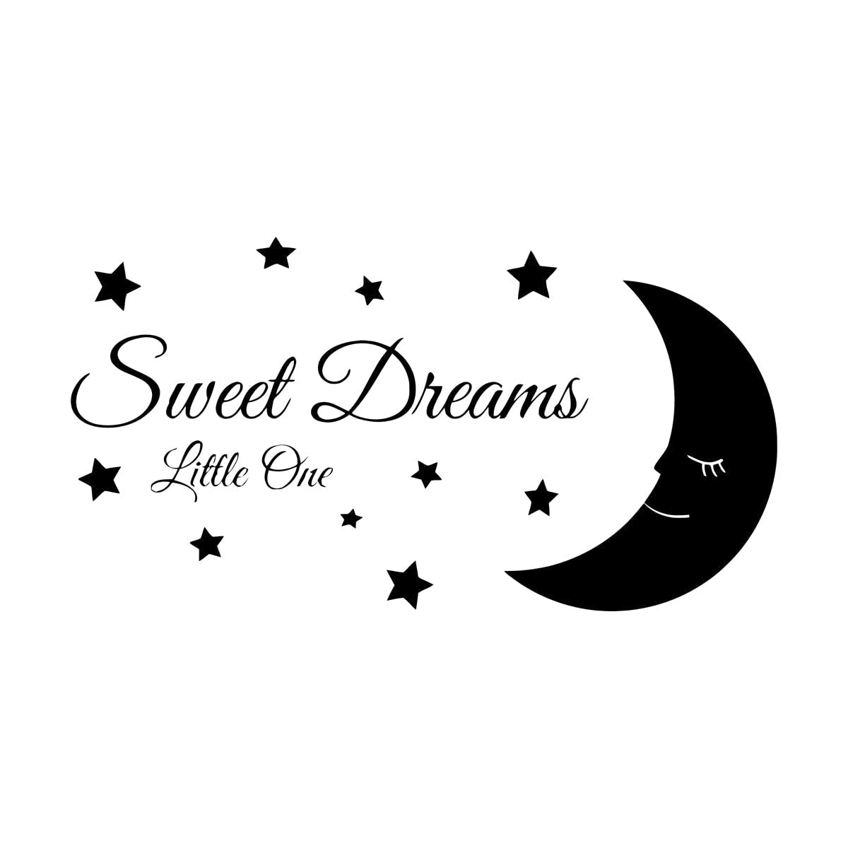 Sweet Dreams Little One Wall Sticker Kids Room Baby Room Decoration Decal Removeable Vinyl Stickers Home Decor DIY Mural Large - 49x91cm