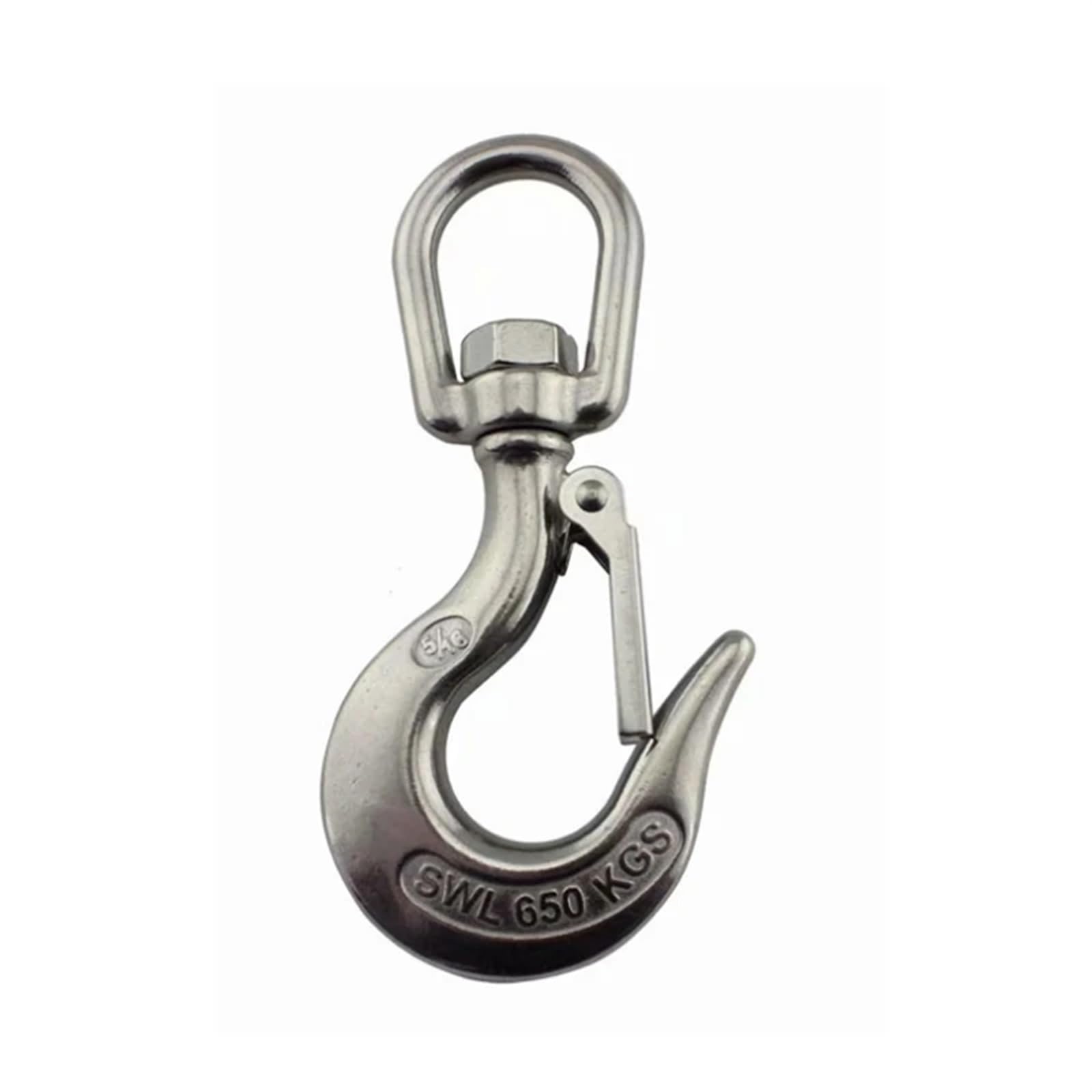 Gancio di sollevamento di sicurezza, gancio di sollevamento girevole carico 150/350/650/1000/1500 kg rotazione di 360 gradi corpo spesso anti-caduta gancio di sollevamento carico acciaio inossidabile