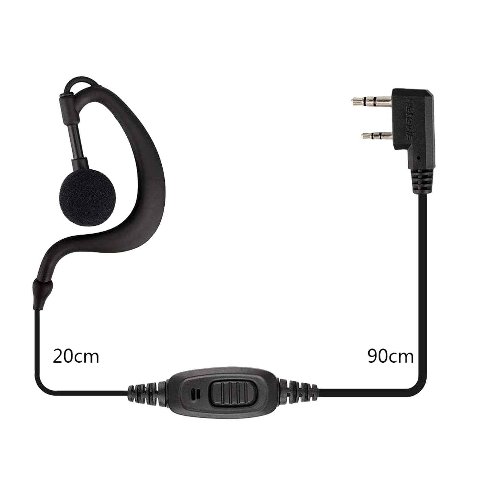 Retevis Estuche de 10 auriculares de radio bidireccional con micrófono de un solo cable para RT22 RT21 RT68 RT68H H777 H777H RT86A RT86S, compatible con Pxton Baofeng BF-888S BF-T26 Kenwood Walkie