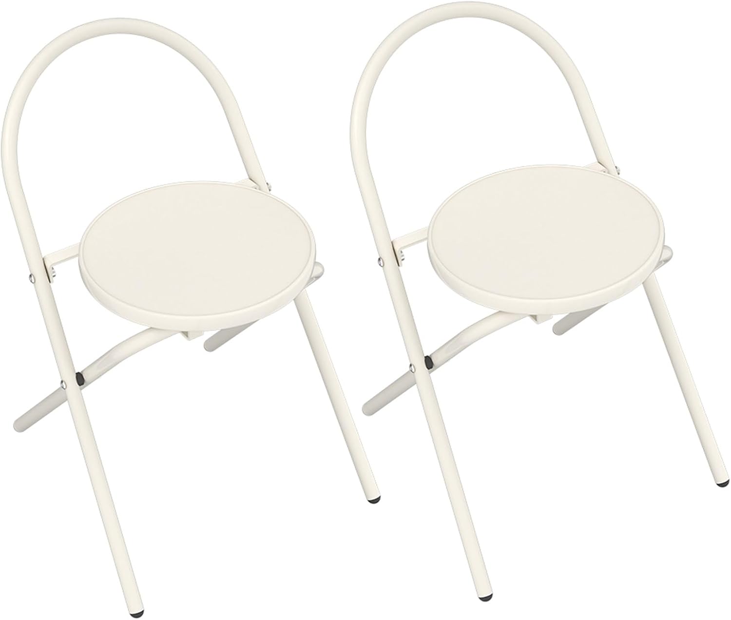 Portable Folding Chair,Adult Home Use Simple Learning Chair,Leisure Chair with Backrest,Load Capacity: 150kg,Color: White,2pcs