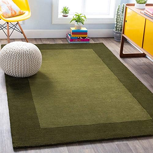 Image of Export Quality Handtufted Woolen Carpet for Living Room Bedroom & Hall - Color - Green - Size - 12 x 15 Feet