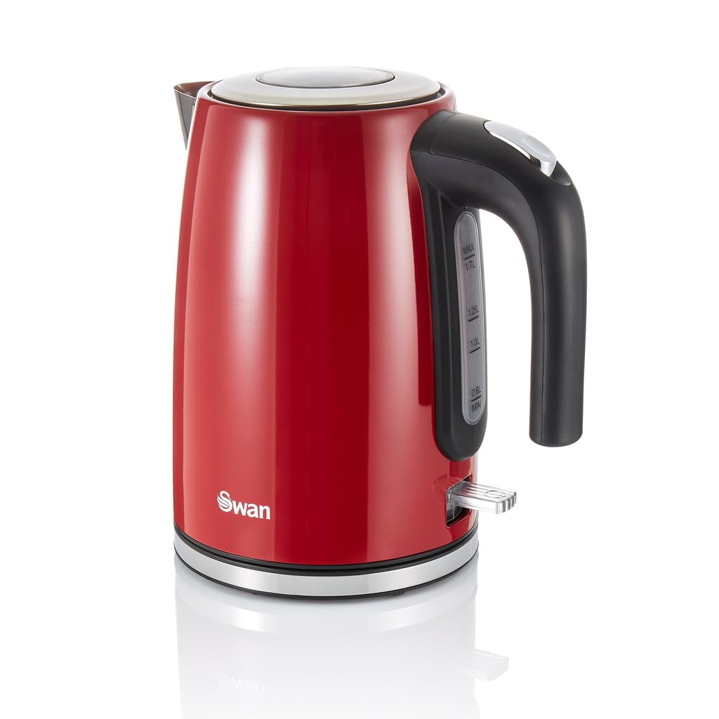 Swan Townhouse 1.7L 2200W Quick Boil Elegant Kettle - SK14015 (Red)