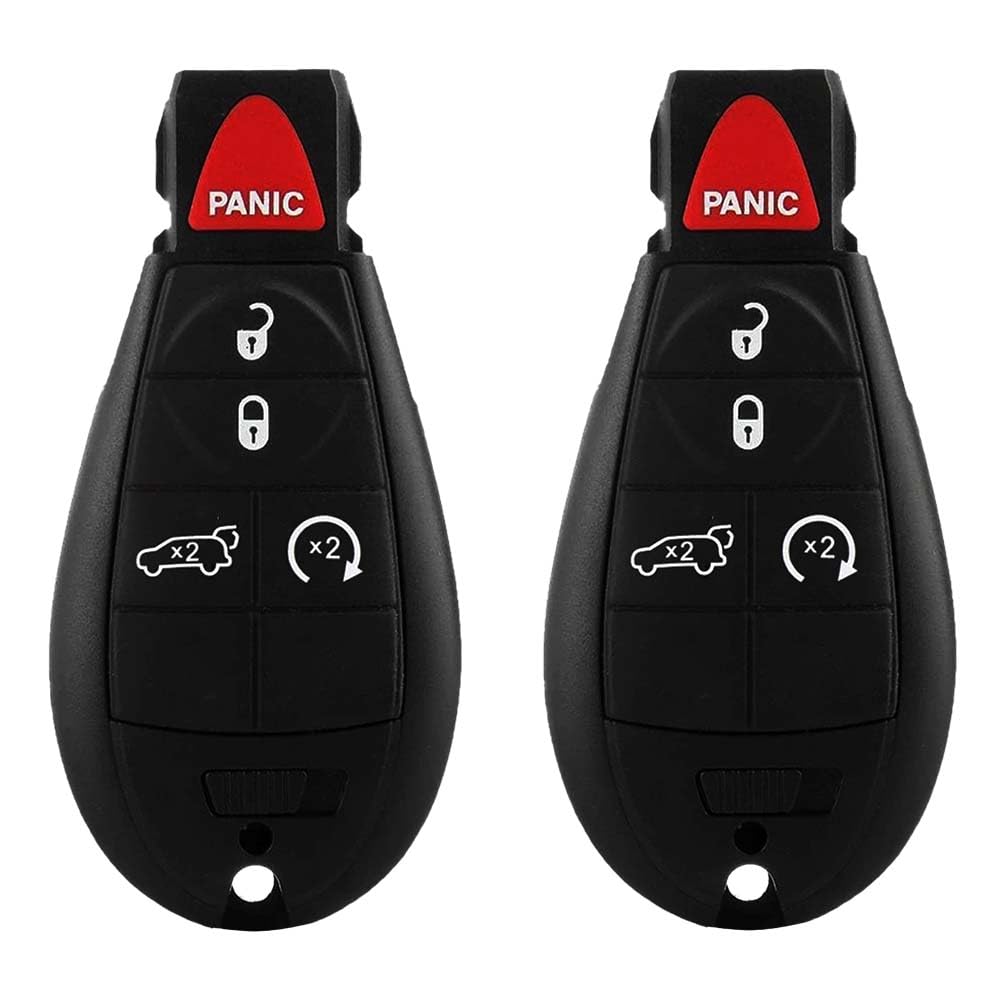 AKS KEYS Replacement for Dodge Durango Fobik Key 5 Buttons That Uses FCC IYZ-C01C Chip Phillip ID 46 CHR Compatible with Durango 2011 2012 2013-434 MHz (2)