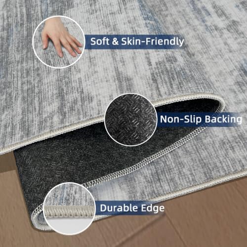 8x10 Area Rugs for Living Room,Modern Abstract Non-Slip Backing Washable Rugs,Soft Thin Large Area Rug，Stain Resistant Carpets for Bedroom Dining Room Home Decor - image 4