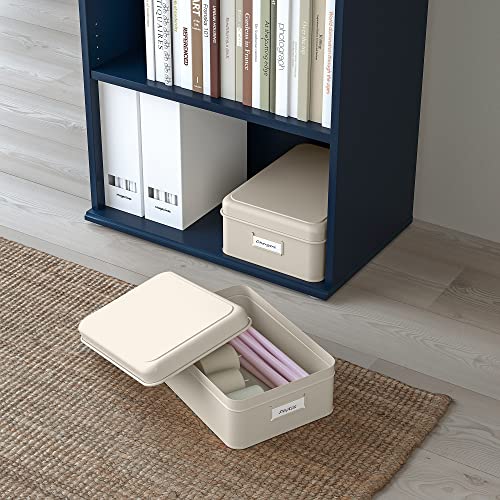 Boîtes de rangement PLOGFÅRA pliables et empilables beige clair - 3