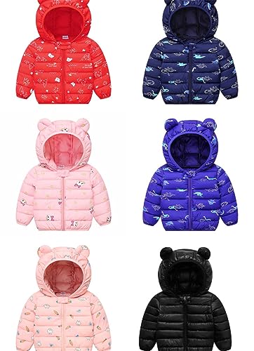 Little Girls Winter Warm Bear Hoods Down Jacket Lightweight Windproof Puffer Padded Outwear Coat2